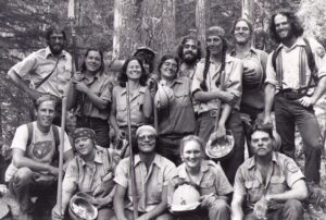 Posed shot of the first Backcountry Trails Program crew in 1979