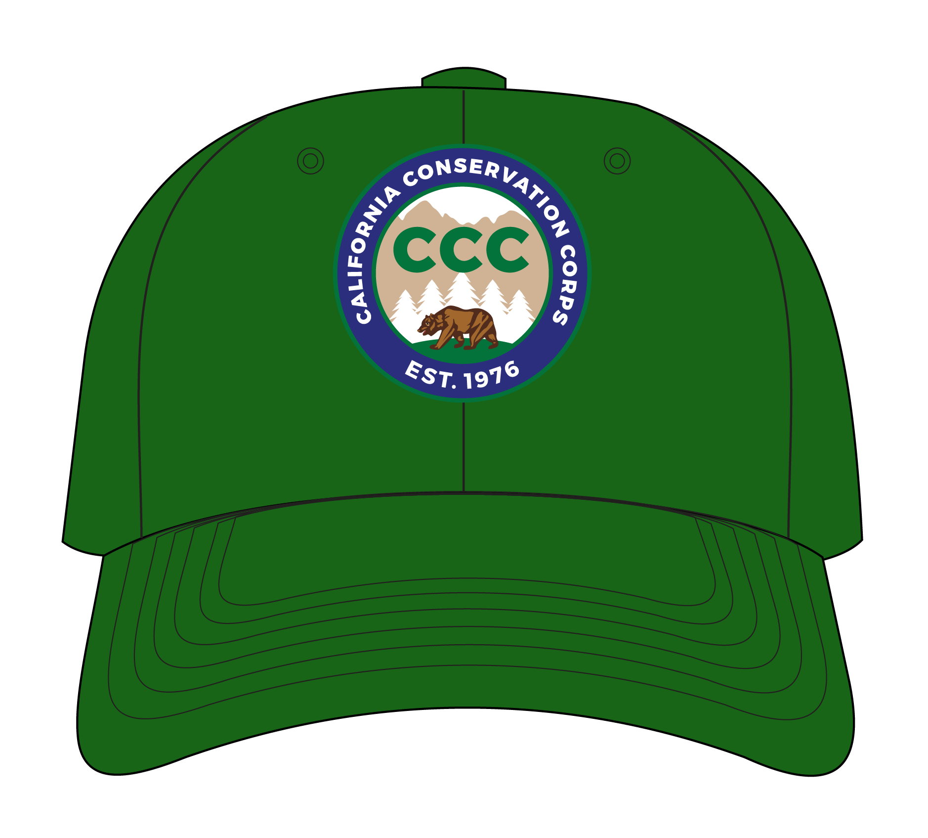 illustrated hat with blue color and CCC logo