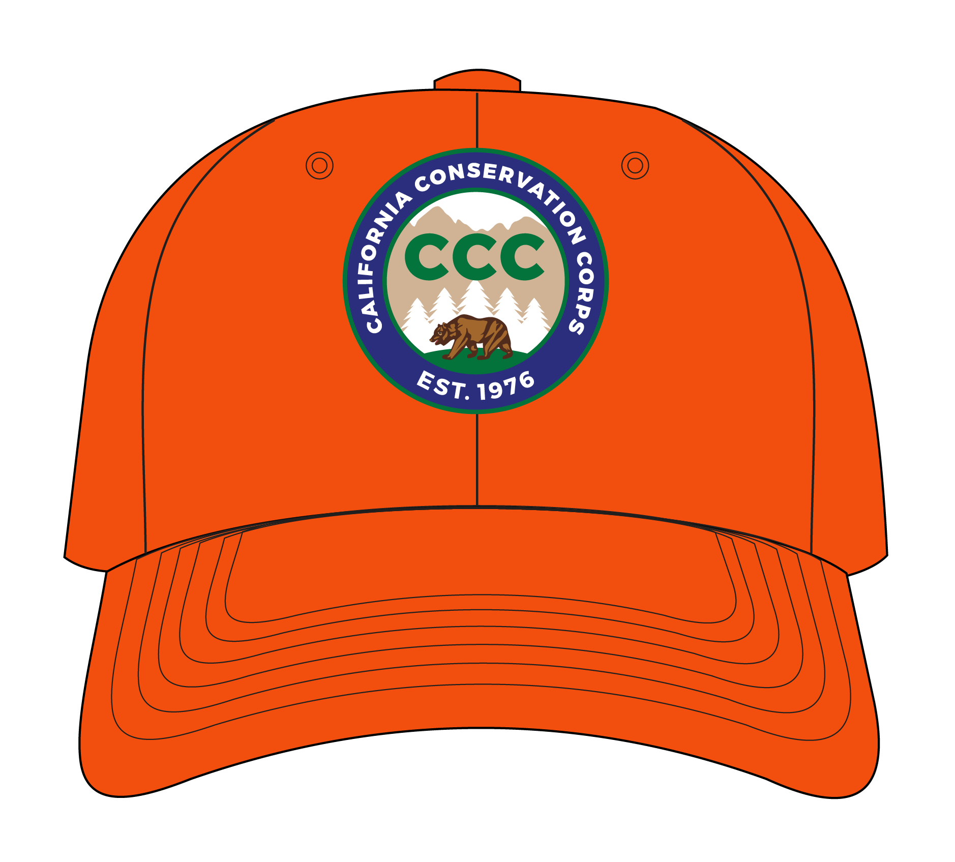 illustrated hat with blue color and CCC logo