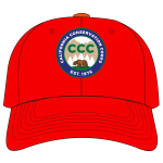 Red baseball hat with CCC logo